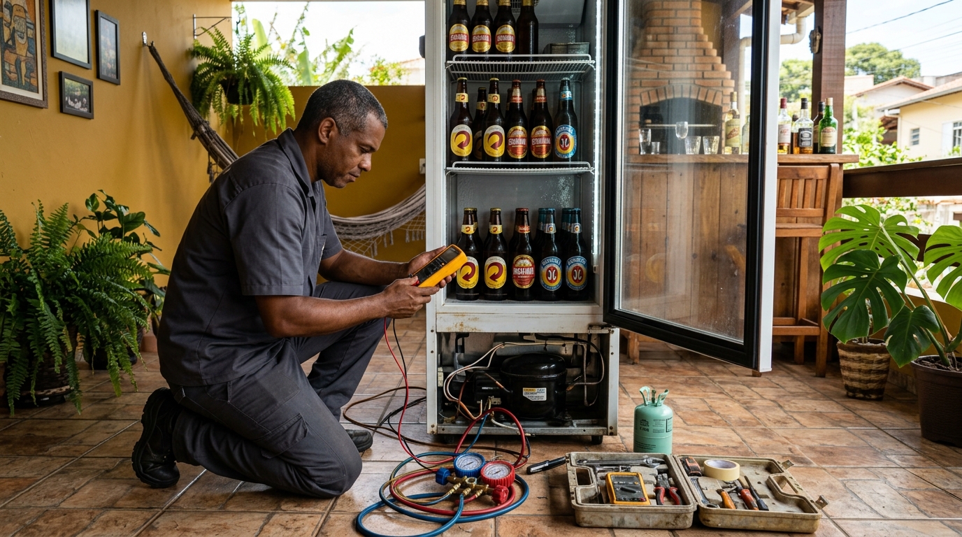 Manutenção da placa eletrônica de cervejeira em Rústico, Volta Redonda‑RJ