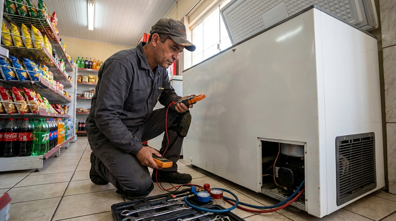 Reparo na placa eletrônica do freezer em Volta Redonda‑RJ